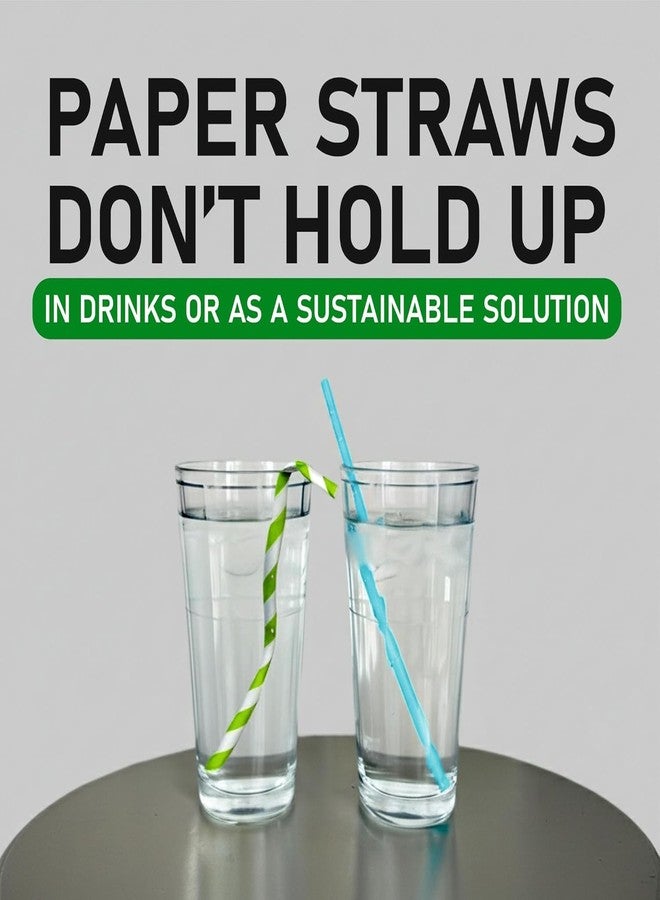 ECOZ Biodegradable Plastic Straws | 10 mm, 200 Count | Eco-Friendly Compostable Sustainable Disposable Drinking Straws | Cocktail Cold Drink Juice White Straws - Image 5