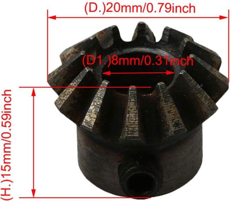 CNBTR 45# Steel 1.5 Module 12 Teeth 8mm Hole Dia Tapered Bevel Gear Wheel for Mechanical Accessories Pack of 2 - Image 4