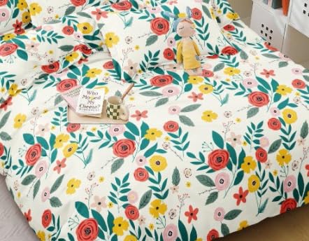 TIB The Intellect Bazaar Glace Cotton Elastic Fitted Bedsheets King Size | Bedsheet for Double Bed with 2 Pillow Covers (72” x 78” or 182 x 152 cm) M-Rose's - Image 3
