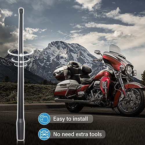 Anina 2PC 13 Inch Antenna Mast for 1998-2022 Harley Davidson Motorcycle Aerial Antenna for FM/AM Radio Signal Reception Car Wash Proof - Durable Flexible Rubber - Image 4