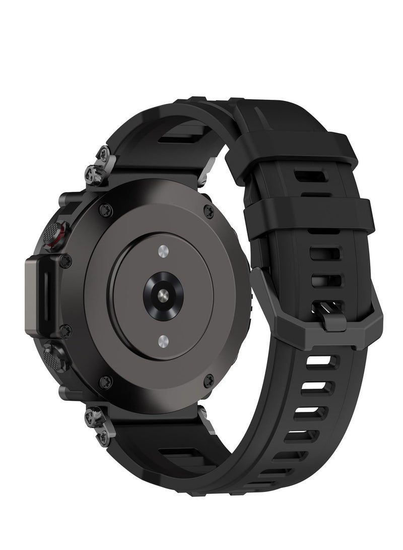 سوار من السيليكون لينة متوافق مع تي ريكس Amazfit الترا a2142 سوار الذكية بدلا من سوار الرياضة ، ومناسبة للنساء والرجال ( أسود ) - Image 2