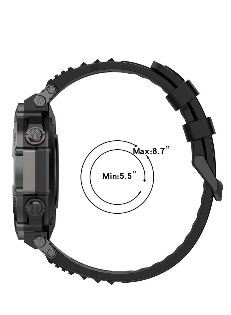 سوار من السيليكون لينة متوافق مع تي ريكس Amazfit الترا a2142 سوار الذكية بدلا من سوار الرياضة ، ومناسبة للنساء والرجال ( أسود ) - Image 5