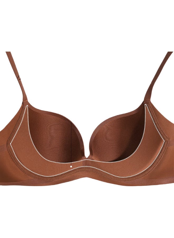 AIMER [Face Mask Bra] Women'S Underwear, Smooth Surface, No-Trace, Minimizing Bra For Large Am11A321, Oatmeal Contrasting Milk C80 - Image 2