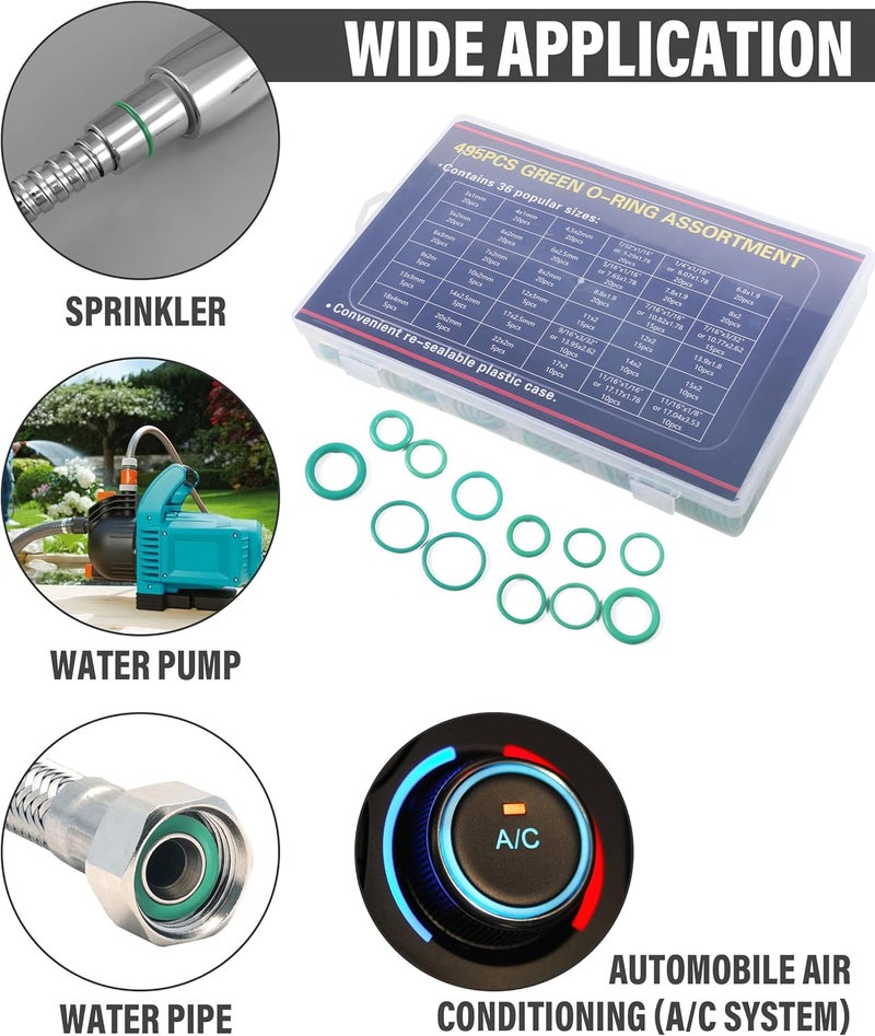 Reswish 495 Pieces Automotive AC O-Rings Kit - Image 3