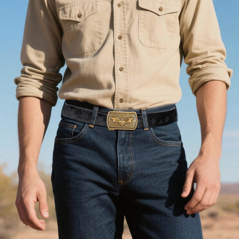 Dubulle Mens Belt Gold Ratchet Belts Designer Leather Adjustable Automatic Buckle Sliding Business Casual Party Festival - Image 2