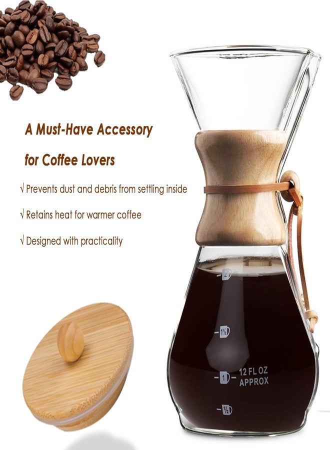 PrimZooty Bamboo Lid for Chemex Coffee Makers 3/6/8/10 Cup, Innovative Design, Made of Natural Bamboo - Image 2