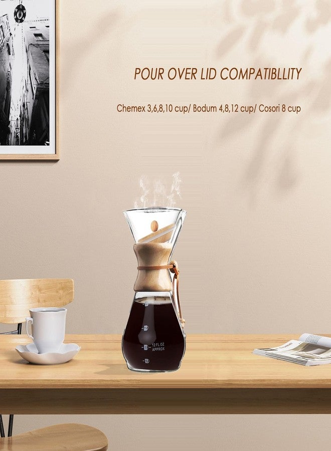 PrimZooty Bamboo Lid for Chemex Coffee Makers 3/6/8/10 Cup, Innovative Design, Made of Natural Bamboo - Image 3