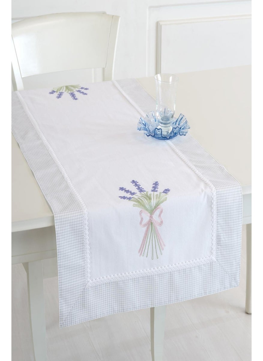 Ödel Home Bordered Lavender Embroidered 50 x 130 cm. Runner  - Image 1
