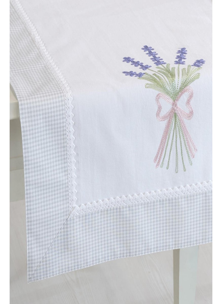 Ödel Home Bordered Lavender Embroidered 50 x 130 cm. Runner  - Image 2