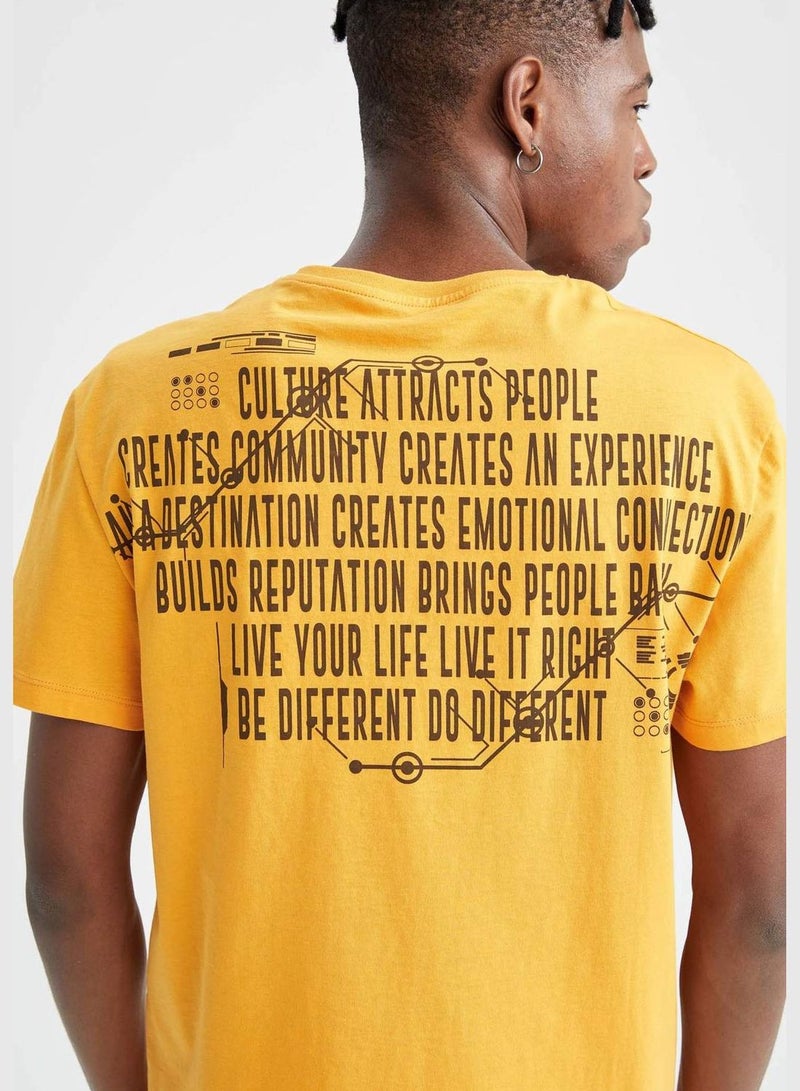 DeFacto Regular Fit Back Slogan Print T-Shirt  - Image 4