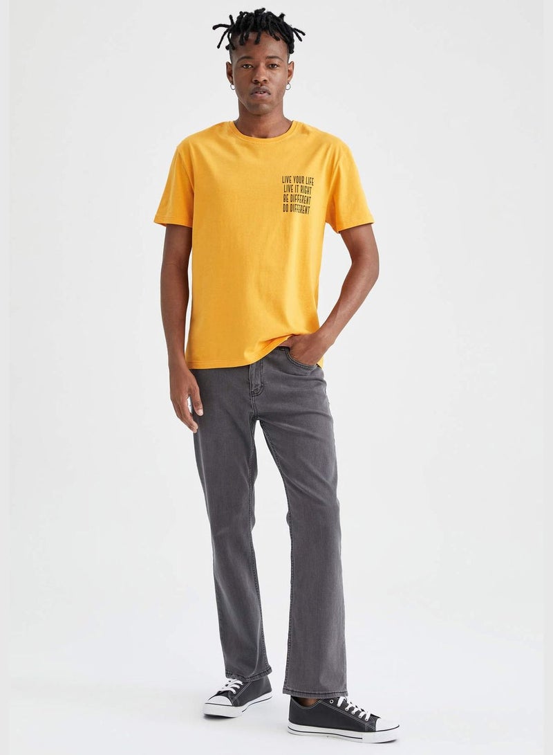 DeFacto Regular Fit Back Slogan Print T-Shirt  - Image 2