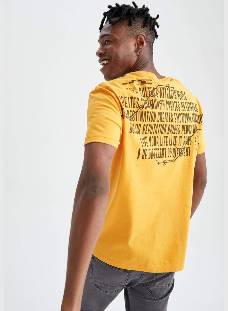DeFacto Regular Fit Back Slogan Print T-Shirt  - Image 1
