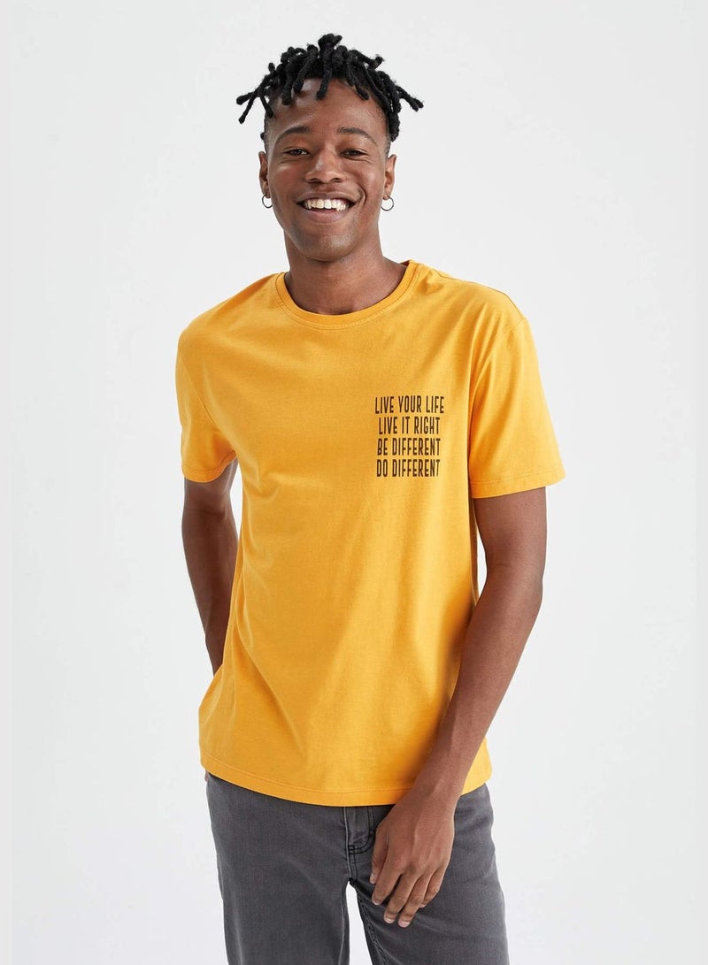 DeFacto Regular Fit Back Slogan Print T-Shirt  - Image 3
