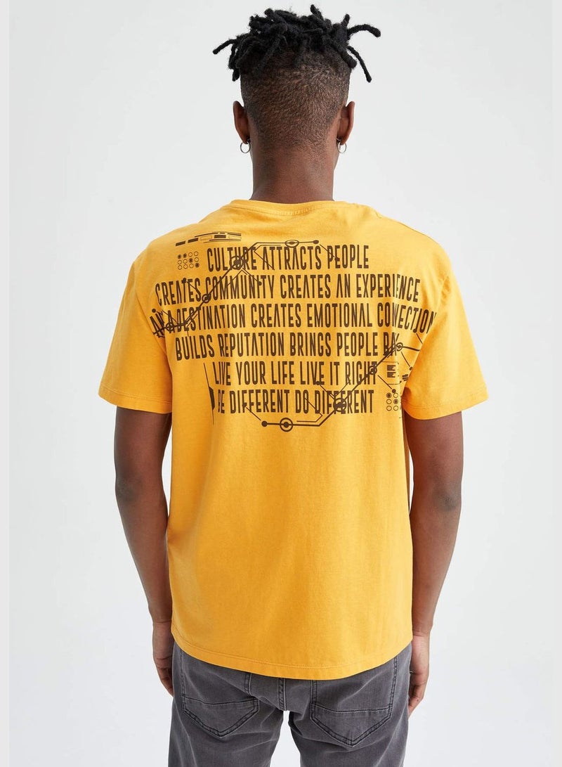 DeFacto Regular Fit Back Slogan Print T-Shirt  - Image 5