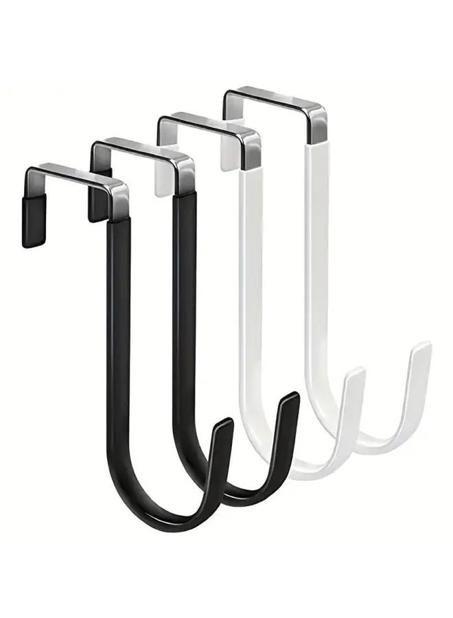 6 خطافات بيضاء بدون حفر للأبواب، حوامل متينة للحمام والمطبخ والخزانة - Image 2