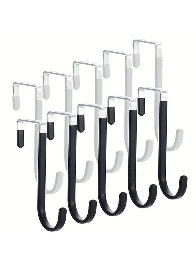 6 خطافات بيضاء بدون حفر للأبواب، حوامل متينة للحمام والمطبخ والخزانة - Image 3