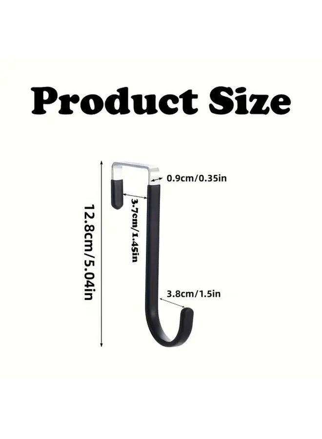 6 خطافات بيضاء بدون حفر للأبواب، حوامل متينة للحمام والمطبخ والخزانة - Image 4