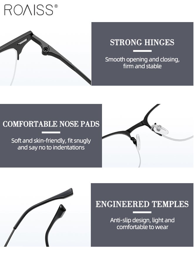 roaiss 3-in-1 Magnetic Polarized Clip-On Sunglasses Set, Blue Light Blocking Glasses with Magnetic Polarized Lens and Magnetic Night Vision Lens, Versatile Eyewear for Day and Night Use for Men and Women - Image 5