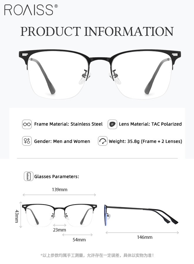 roaiss 3-in-1 Magnetic Polarized Clip-On Sunglasses Set, Blue Light Blocking Glasses with Magnetic Polarized Lens and Magnetic Night Vision Lens, Versatile Eyewear for Day and Night Use for Men and Women - Image 4