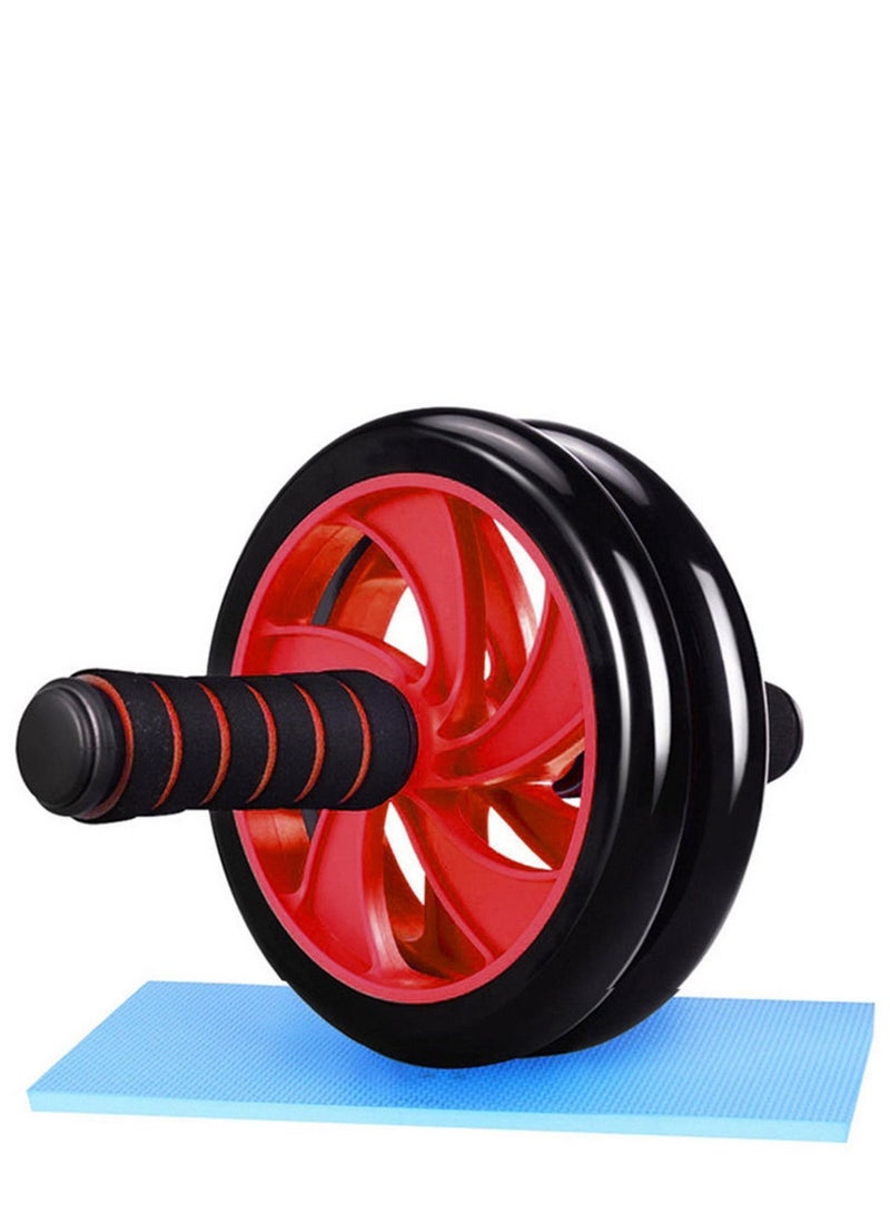 Generic AB Wheel Roller for Total Body Exerciser With Knee Mat - Red - Image 1