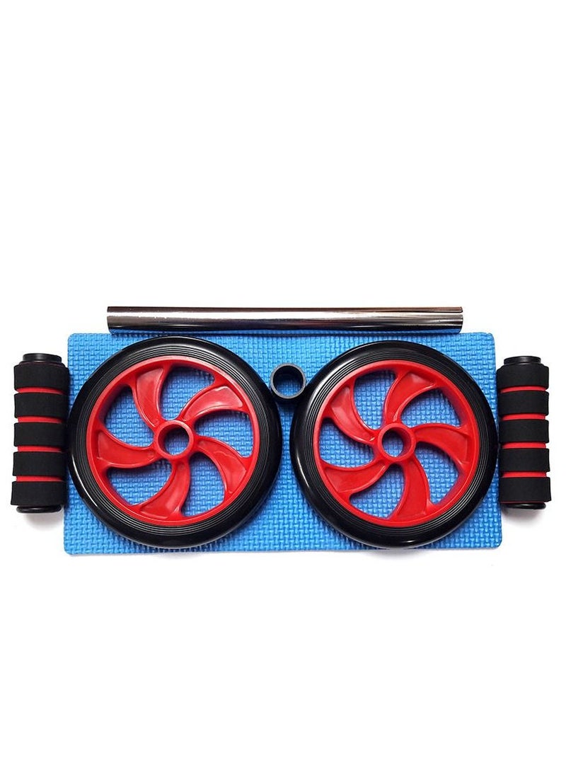 Generic AB Wheel Roller for Total Body Exerciser With Knee Mat - Red - Image 3