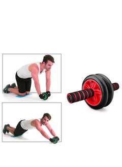 Generic AB Wheel Roller for Total Body Exerciser With Knee Mat - Red  - Image 2