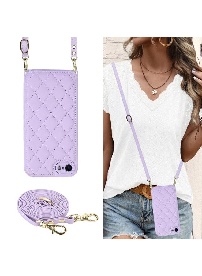 S-TOP Case For iPhone SE 2022 / SE 2020 Rhombic Texture Phone Case with Dual Lanyard - Image 5