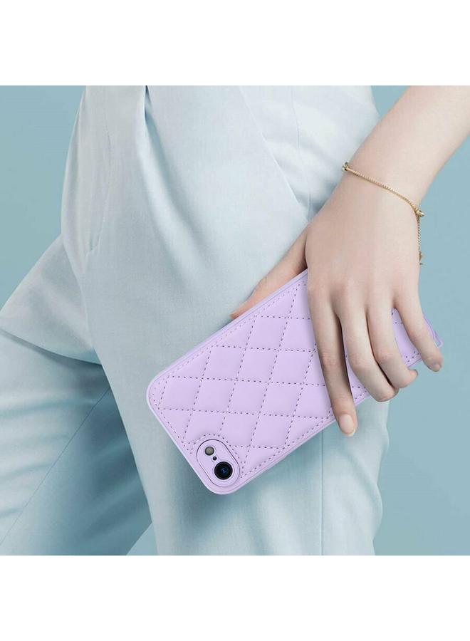 S-TOP Case For iPhone SE 2022 / SE 2020 Rhombic Texture Phone Case with Dual Lanyard - Image 2