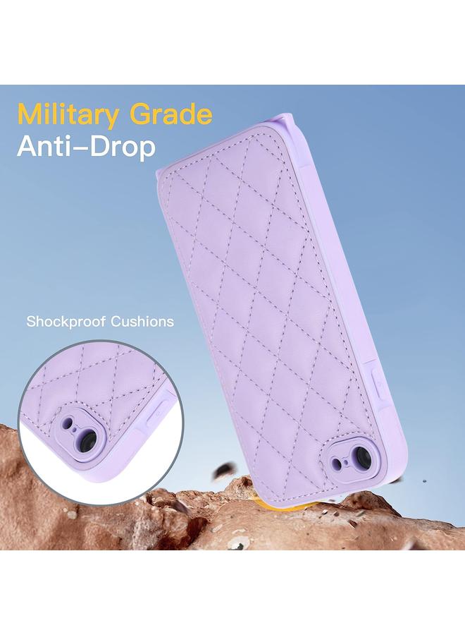 S-TOP Case For iPhone SE 2022 / SE 2020 Rhombic Texture Phone Case with Dual Lanyard - Image 3