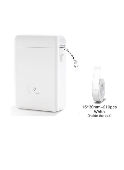 Mini Portable Thermal Printer Label Printer Label maker Bluetooth Multiple label styles with 1 Roll of Paper Label/White, Compatible with Android IOS for labeling, notes, and memos for office organi