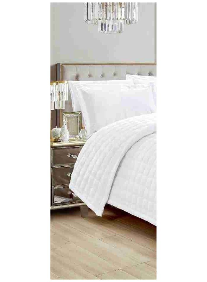 Bedspread set for one and a half people, plain, soft, winter, 4 pieces, quilt size 200 x 170 cm, microfiber - Image 2