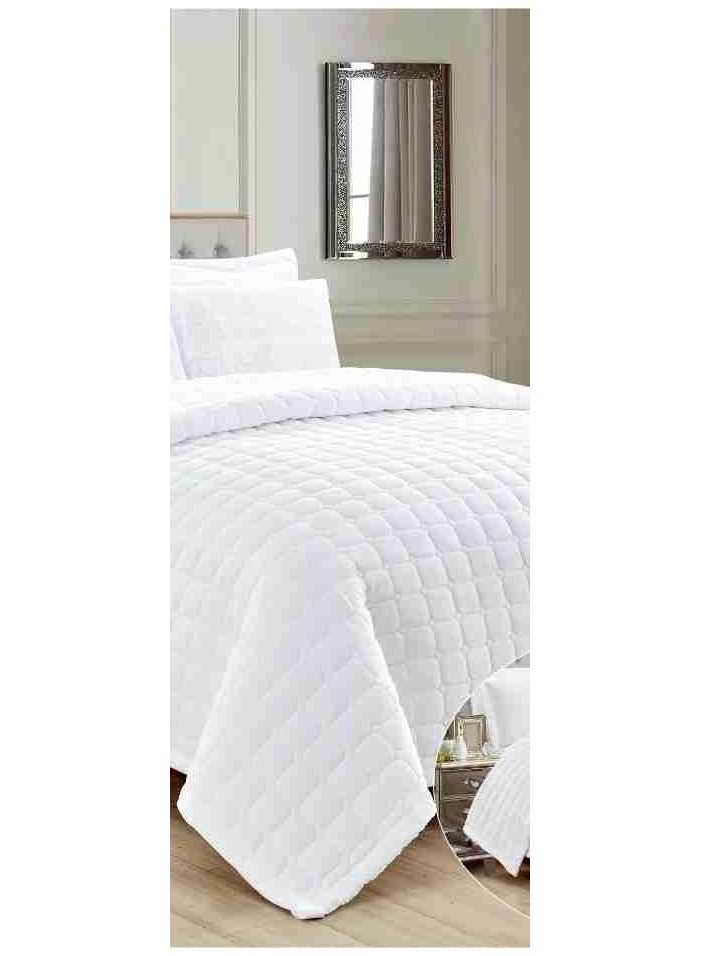 Bedspread set for one and a half people, plain, soft, winter, 4 pieces, quilt size 200 x 170 cm, microfiber - Image 3