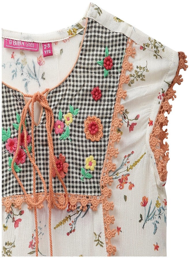 BIBA GIRL PRINTED FITTED KID(KW3155_OFF WHITE_3) - Image 2