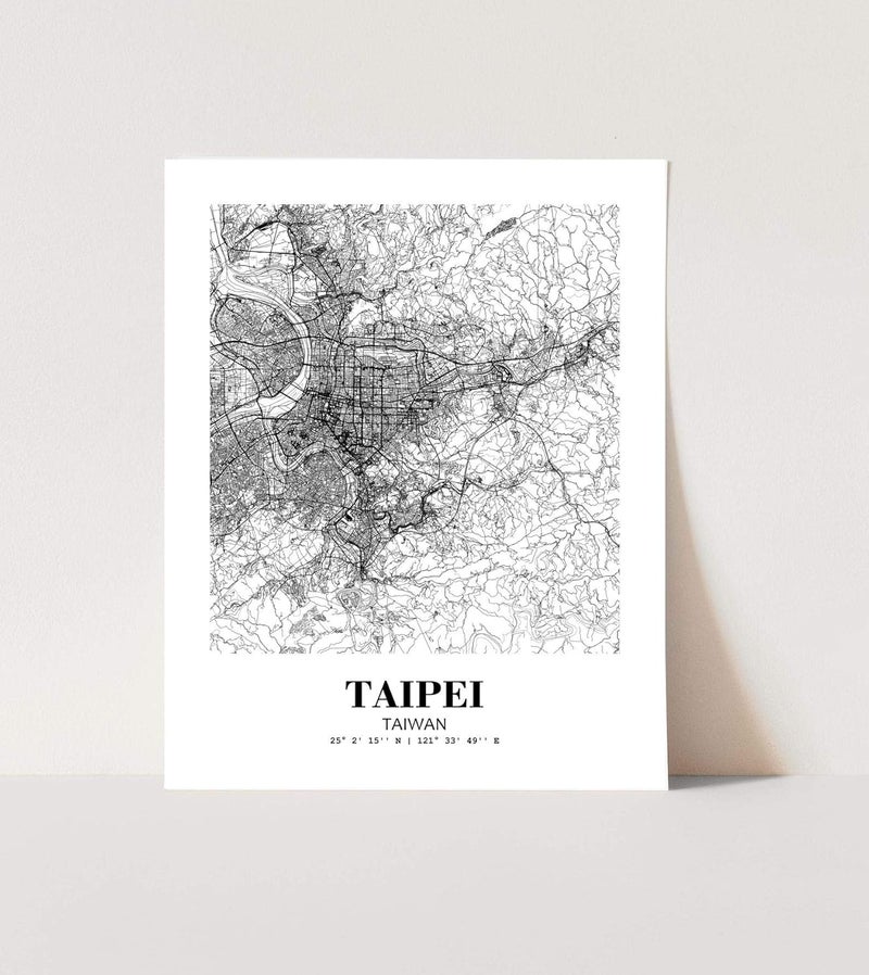 Eleville 24X36 Unframed Taipei Taiwan City View Abstract Road Modern Map Art Print Poster Wall Office Home Decor Minimalist Line Art Hometown Housewarming wgn506 - Image 3