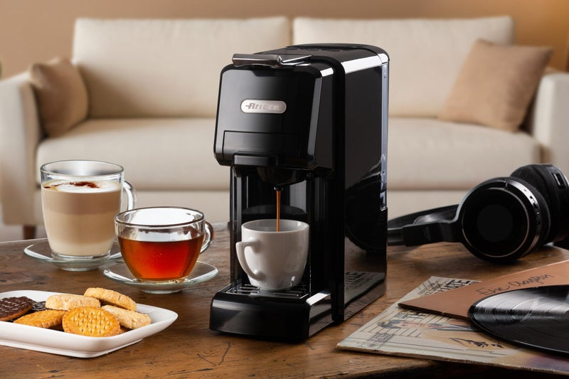Ariete Espresso coffee maker by Delonghi for Nespresso & Dolcegusto capsules, pods and powder | Espresso Coffee Maker Machine for Home | 19 Bar Pressure | 220-240V, 2Yrs Warranty (Black) - Image 2