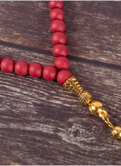 The Black Pearl Accessories Maron Alabaster Stone Prayer Bead of 33 Beads  - Image 3