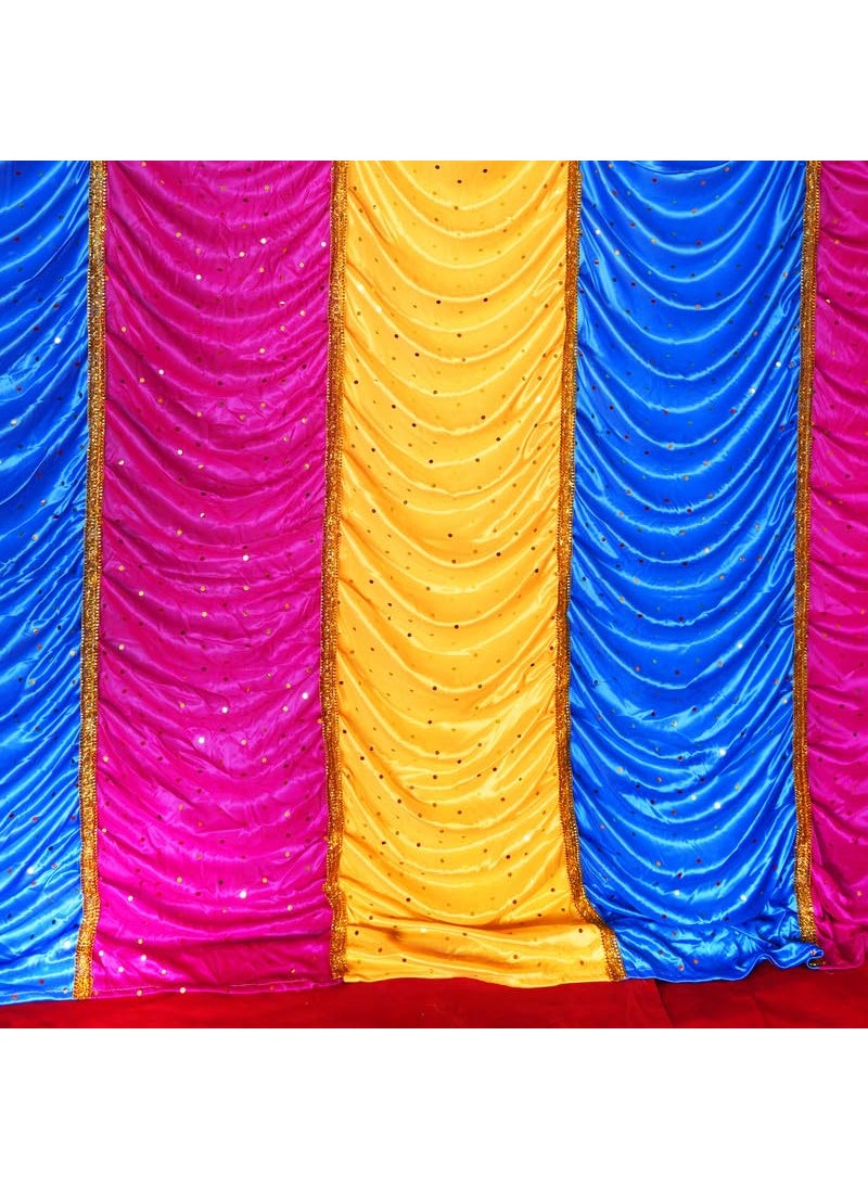 PRIYAKANT SAFAWALA - PRIYAKANT SAFAWALA Ganpati Decoration Ready Mandir Setup Ideas at Home Gods Pooja and Special Ganesh Chaturthi Decoration Makhar Setup No Frame Size Top 4X6 Feet and Height 7 Feet Multi - Image 1