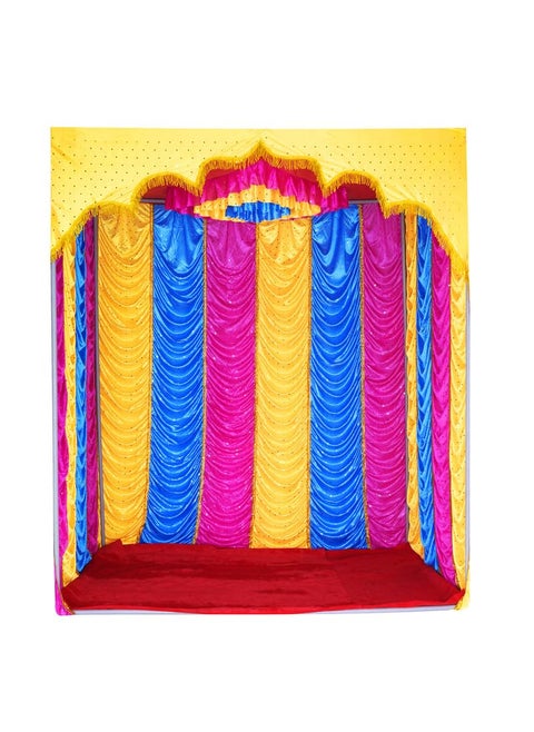 PRIYAKANT SAFAWALA Ganpati Decoration Ready Mandir Setup Ideas at Home Gods Pooja and Special Ganesh Chaturthi Decoration Makhar Setup No Frame Size Top 4X6 Feet and Height 7 Feet Multi