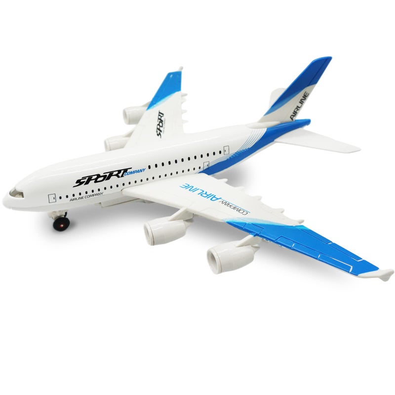 OTONOPI Airplane Toys A380 for Kids Bump and Go Pull Back Airlines Die Cast Metal Airbus Plane Toy with Lights and Sounds Model Airplane Toy for Boys Girls Christmas Birthday Gift and Collections - Image 2