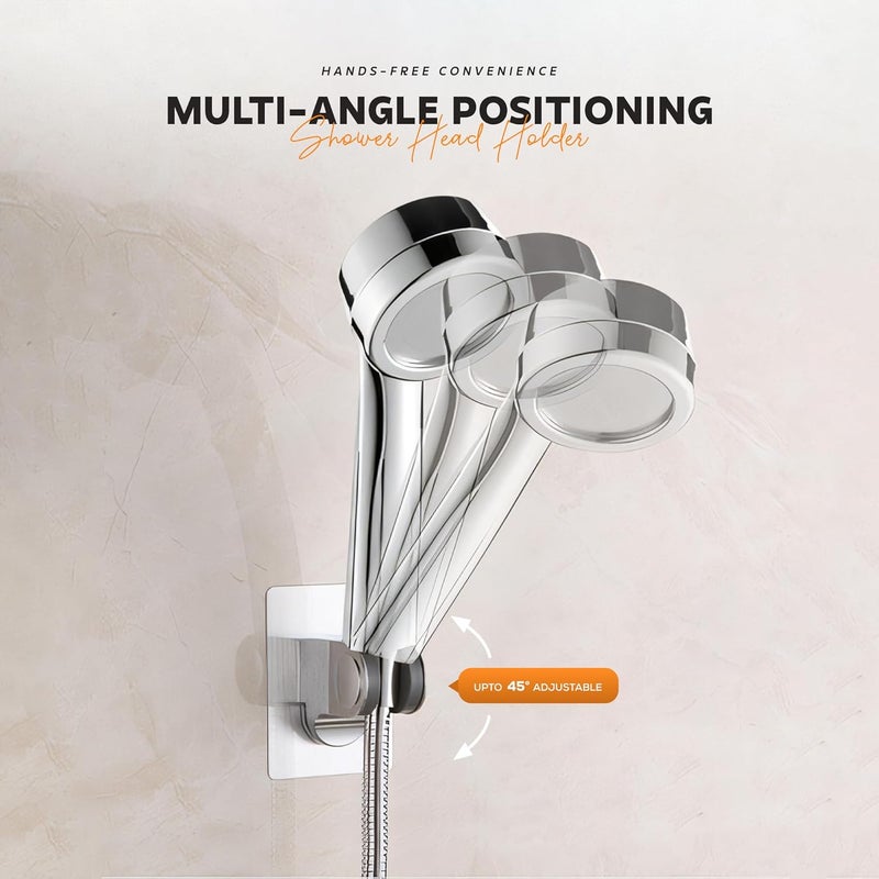 MIORAH Self Adhesive Hand Shower Holder – Wall Mount Health Faucet Holder for Bathroom, No-Drill Install - Image 5