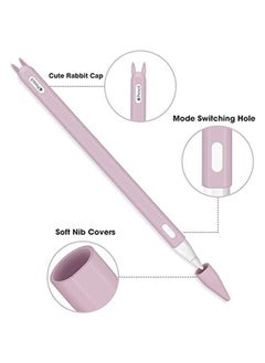 Garlo 3 Pack Silicone Case for Apple Pencil 2nd Generation Holder Sleeve Skin Cover Accessories for iPad Pro  ,Cute Soft Grip Pouch Cap Holder and 3 Protective Nib Covers-Purple,Pink,Black  - Image 3