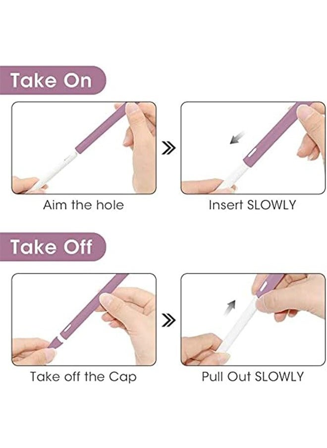 Garlo - 3 Pack Silicone Case for Apple Pencil 2nd Generation Holder Sleeve Skin Cover Accessories for iPad Pro  ,Cute Soft Grip Pouch Cap Holder and 3 Protective Nib Covers-Purple,Pink,Black - Image 1