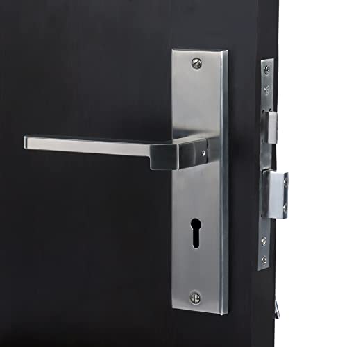 CRUST Premium 8 Inch Key Plate Mortise Door Lock Handle Set with Brass Lock Body with 3 Keys (Amity) - Image 4