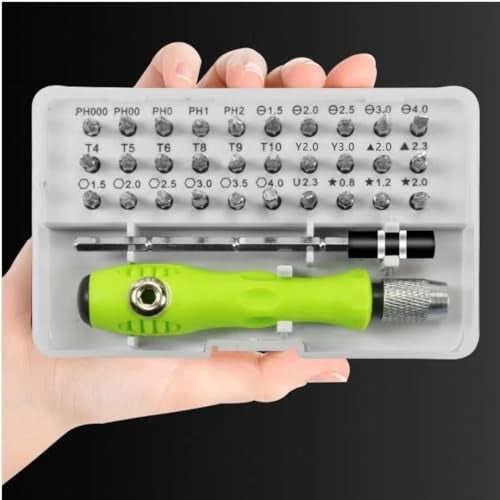 DOUSHI 32 In 1 Professional Screwdriver Kit with Case, Quality steel, Adjustable Handle, Magnetic Bit Design, Home Use Repair Tools for Electronics, Watch, Eyeglass, Phones, Computers, Toys (Green) - Image 3