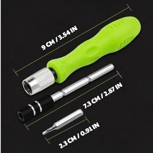 DOUSHI 32 In 1 Professional Screwdriver Kit with Case, Quality steel, Adjustable Handle, Magnetic Bit Design, Home Use Repair Tools for Electronics, Watch, Eyeglass, Phones, Computers, Toys (Green) - Image 4