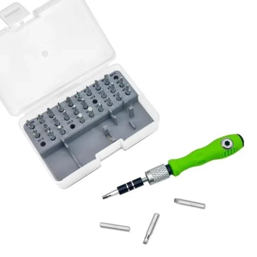 DOUSHI 32 In 1 Professional Screwdriver Kit with Case, Quality steel, Adjustable Handle, Magnetic Bit Design, Home Use Repair Tools for Electronics, Watch, Eyeglass, Phones, Computers, Toys (Green) - Image 2