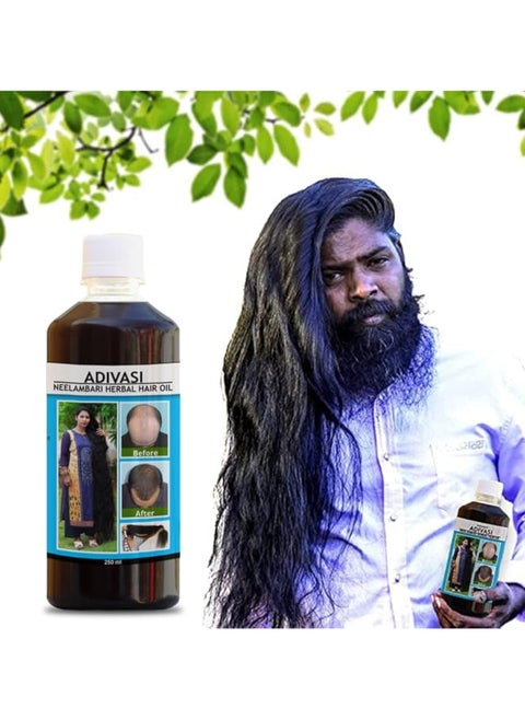 Adivasi Neelambari Herbal Hair oil, Basically Made By Pure Adivasi Ayurvedic Herbs 250 ML