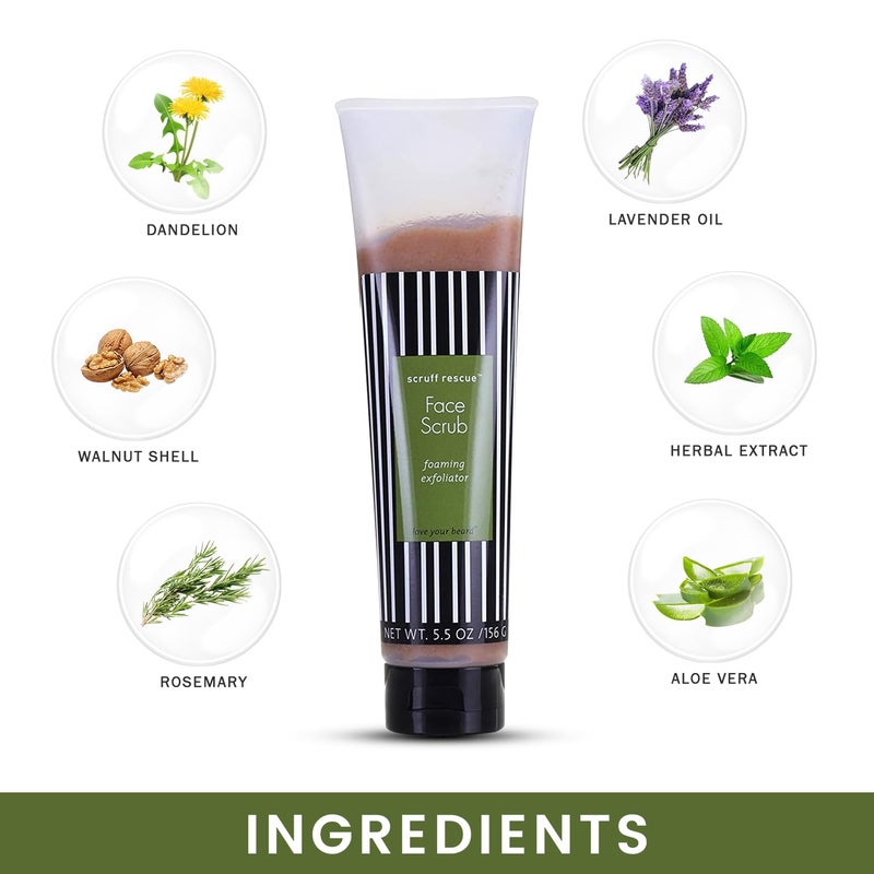 Max Green Alchemy MGA Vegan Face Scrub - Scruff Rescue Face Scrub, Daily Exfoliator & Wash for Deep Cleaning | Prevents Blackheads & Ingrown Hairs | pH Balanced Walnut Shell Microdermabrasion | 5.5 oz - Image 3