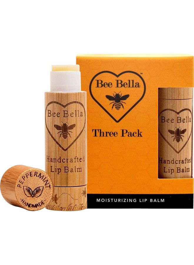 Bee Bella Lip Balm Moisturizing Lip Care 100% Natural Beeswax With Vitamin E & Peppermint Oil (3 Pack) - Image 3