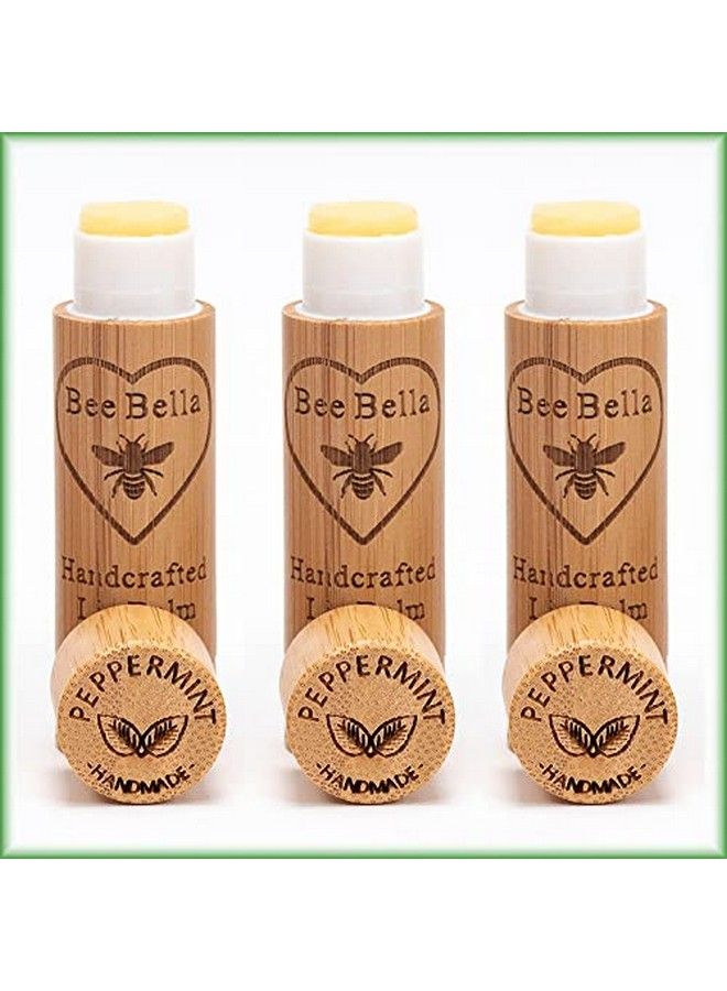Bee Bella Lip Balm Moisturizing Lip Care 100% Natural Beeswax With Vitamin E & Peppermint Oil (3 Pack) - Image 1